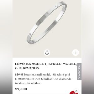 Cartier love bracelet 6 diamonds